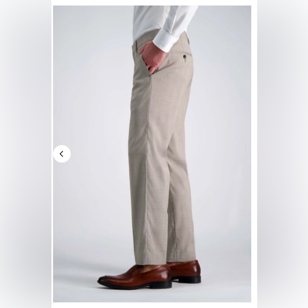 Haggar Premium Stretch Tailored Fit Pants - Light Brown - Picture 2 of 10